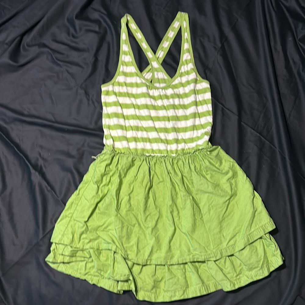 Hollister green white dress short cute M